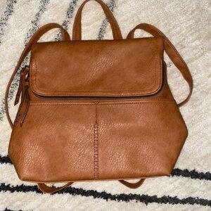 Stylish Tan Leather Backpack